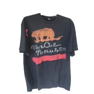 Nor-Cal Black Men Short Sleeve Crew Neck Pullover Graphic Print T-Shirt Size XL